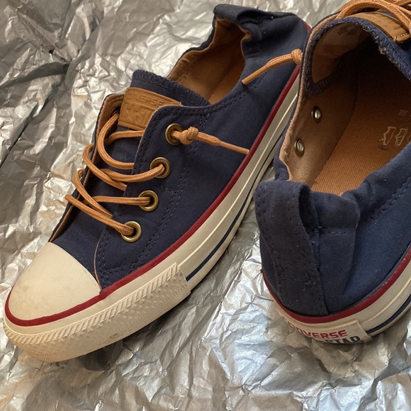 Navy blue, red and white converse. Worn four times.❤️ - Picture 2 of 7